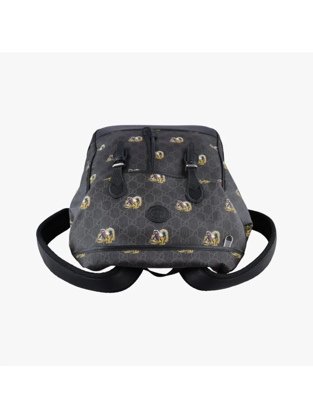 Gucci Interlocking Black GG Supreme Canvas Leather Backpack